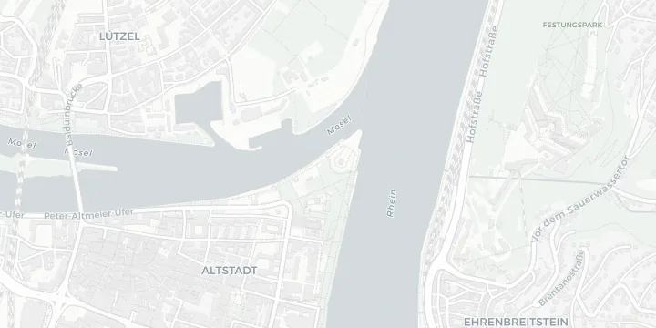 Übersichtskarte Koblenz – Deutsches Eck, Rhein-Mosel-Mündung